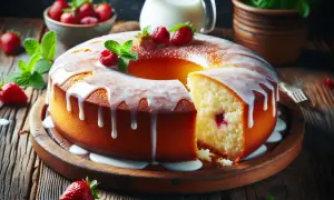 Gâteau moelleux glacé, garni de fruits rouges, un délice inspiré du dessert Bourgogne.