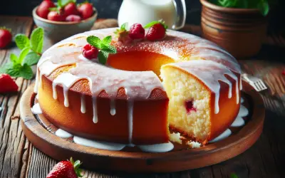 Gâteau moelleux glacé, garni de fruits rouges, un délice inspiré du dessert Bourgogne.