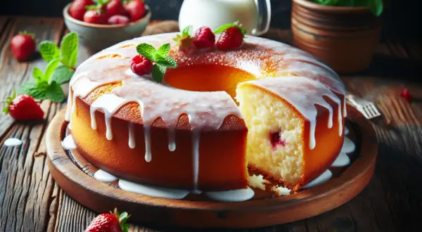 Gâteau moelleux glacé, garni de fruits rouges, un délice inspiré du dessert Bourgogne.